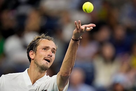 US Open 2024: Daniil Medvedev, of Russia, serves to Fabian Marozsan, of Hungary